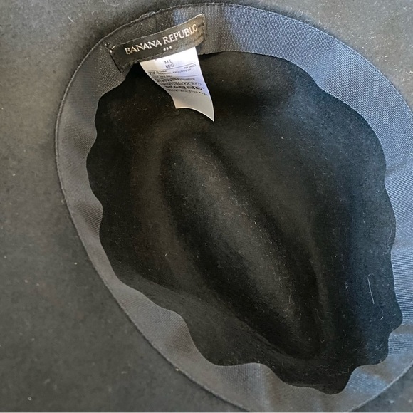 Banana Republic | Black Wool Fedora Hat Size Medium/Large - Picture 5 of 7